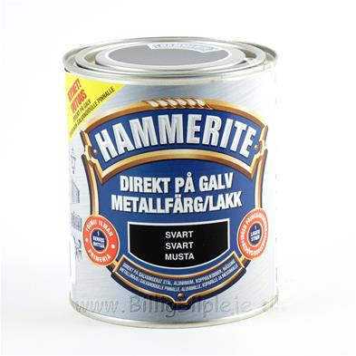 Hammerite Direkte På Galvaniseret - Sort - 750 ml.