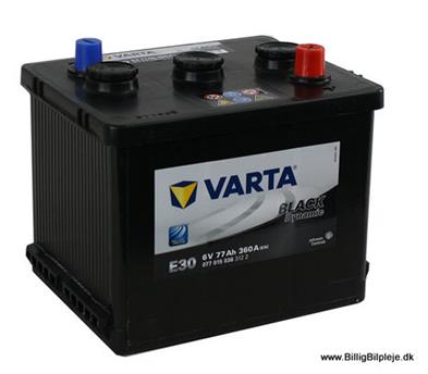 Bilbatteri Varta E30, 6V, 77 amp ( 077 015 036 312 2)