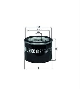 MC Oliefilter Mahle OC619 (HF160)