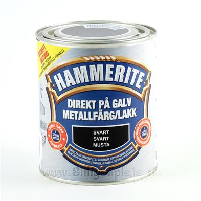 Hammerite På Galvaniseret - Sort - 750 ml. - metalmaling - BilligBilpleje.dk