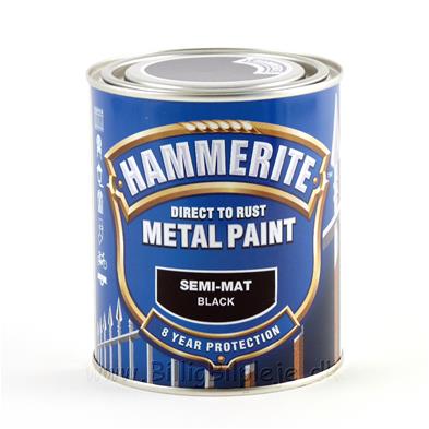 Hammerite Semi Mat - Sort - 250 ml.
