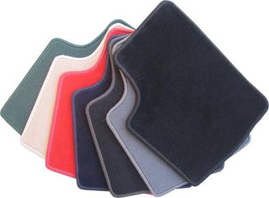 Luksus Velour Bundmåttesæt til foran (Sort, Kantbånd Pink)