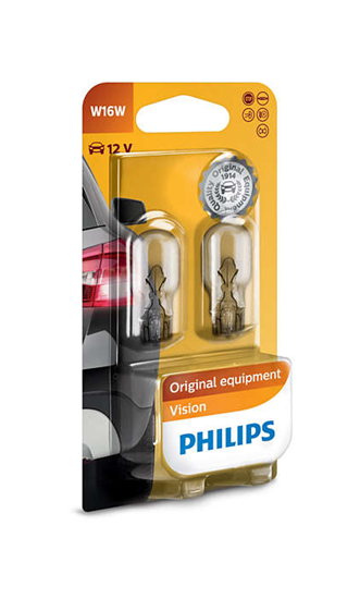 Philips W16W 12V 16W W2.1X9.5d 2 Stk