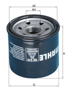 MC Oliefilter Mahle OC574 (HiFlo HF 138)
