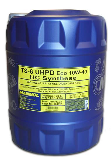 MANNOL 10W-40 TS-6 UHPD ECO 20L