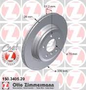 Bremseskive Zimmermann, 150.3405.20, 1 sæt