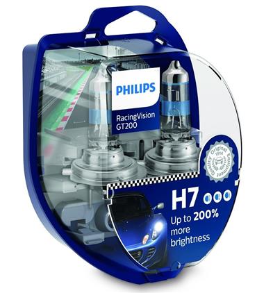 Philips Racingvision GT200 +200% Lys H7,2 stk.